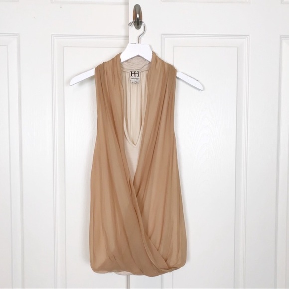 Haute Hippie Tops - Haute Hippie Draped Layered Silk Chiffon Top